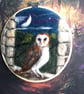 Needle felted owl in moonlit landscape  - Image 1