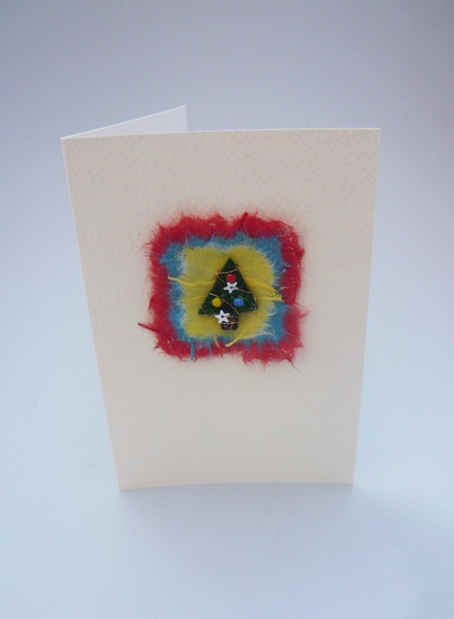 Christmas tree handmade card.