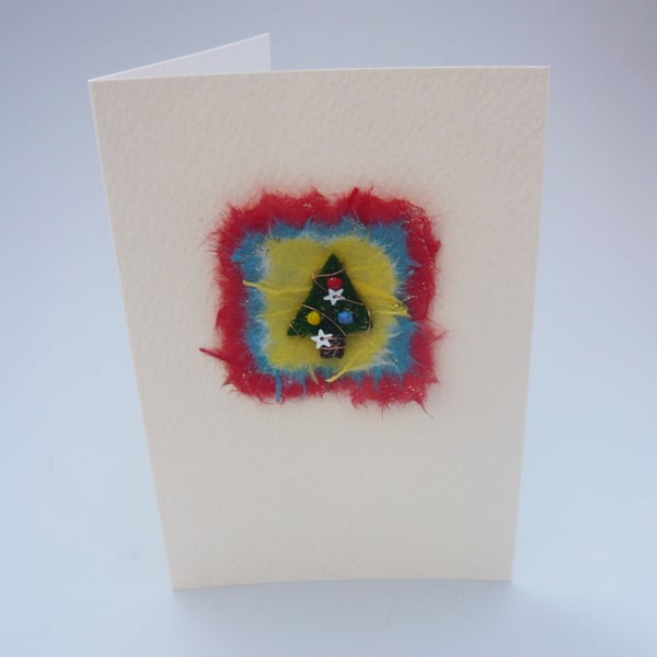 Christmas tree handmade card.