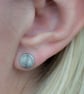 Recycled Silver Small Fern Leaf Pattern Stud Earring - Image 3