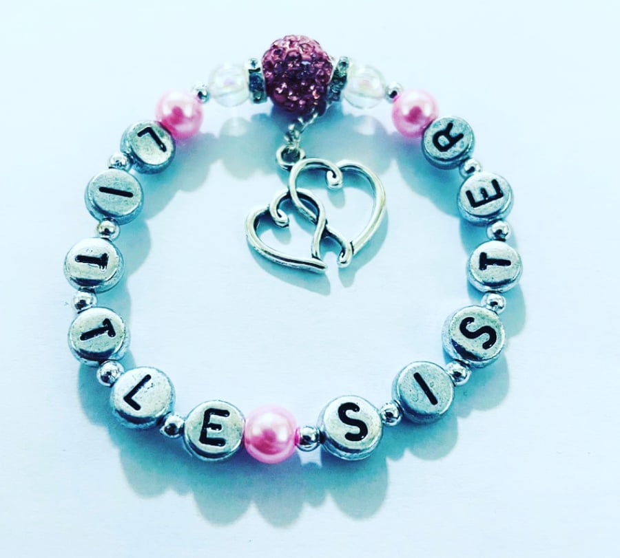 Little sister beaded bracelet ab crystal bead bracelet gift for little sister