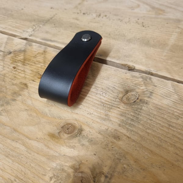 Limited Addition Hand Made RedBlack Genuine leather Pull Handle