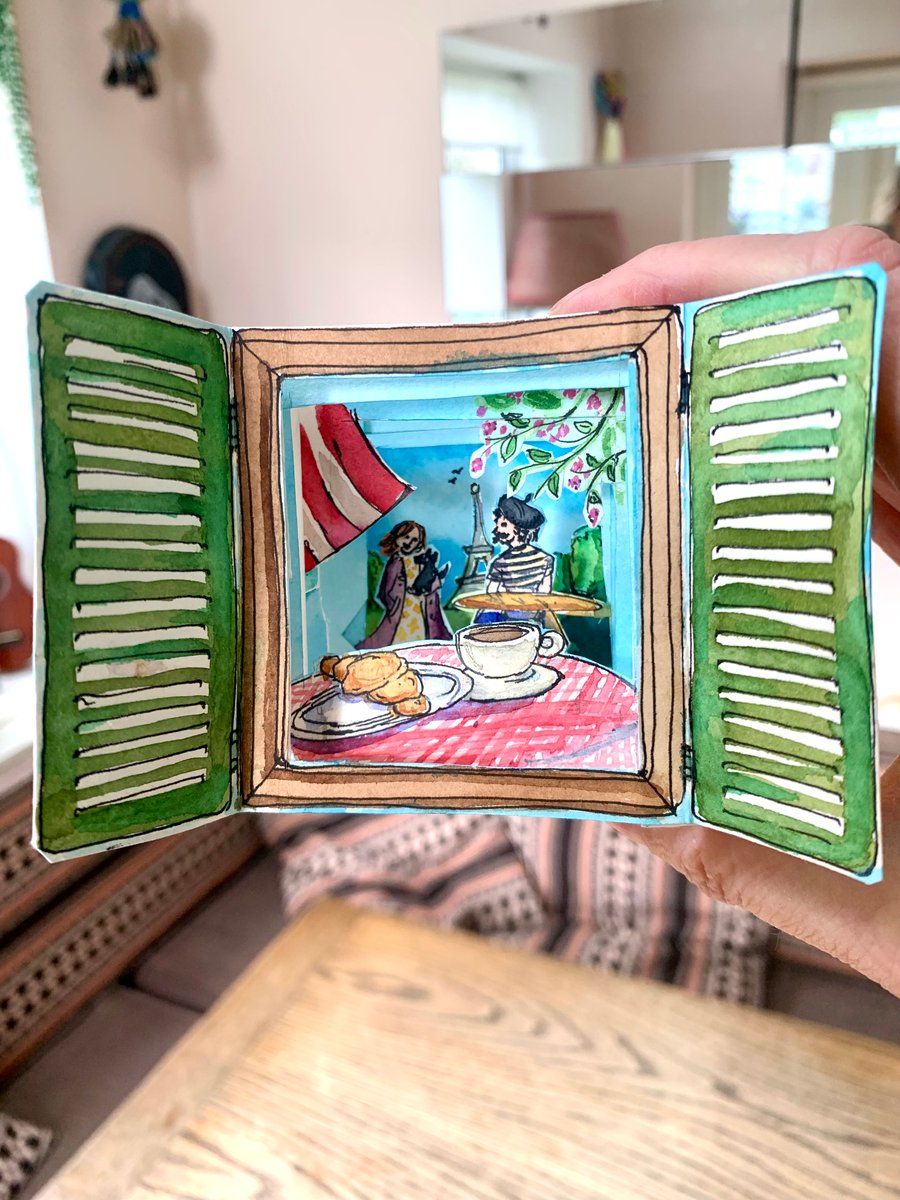 Paris In The Spring ’Happy Place’ Tunnel Book - 3D handmade pop-up book