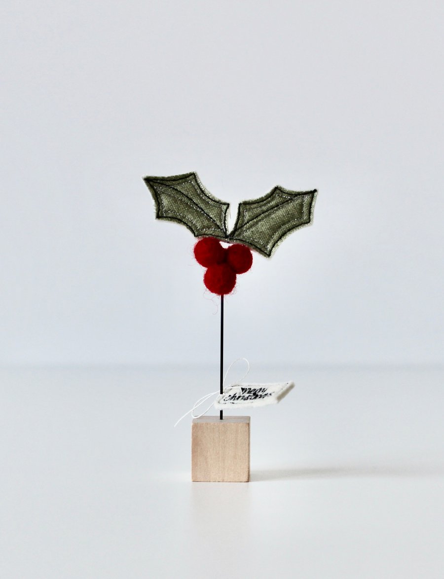 'Holly' - On the block Christmas Decoration