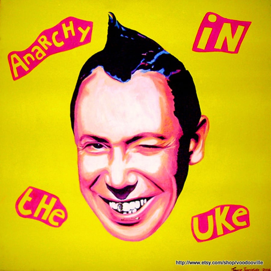 Anarchy in the ukulele George Formby art print