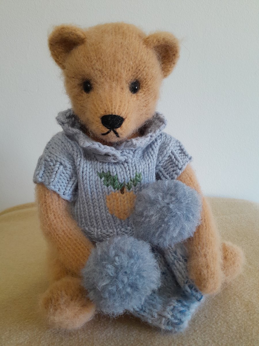 Knitted Mohair Bear, Traditional Teddy Bear 