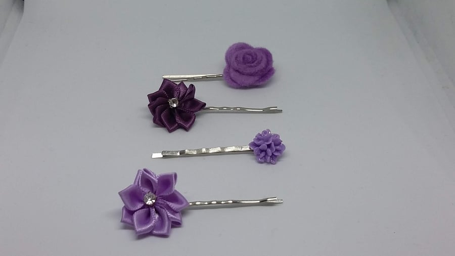 Purple hair clip collection