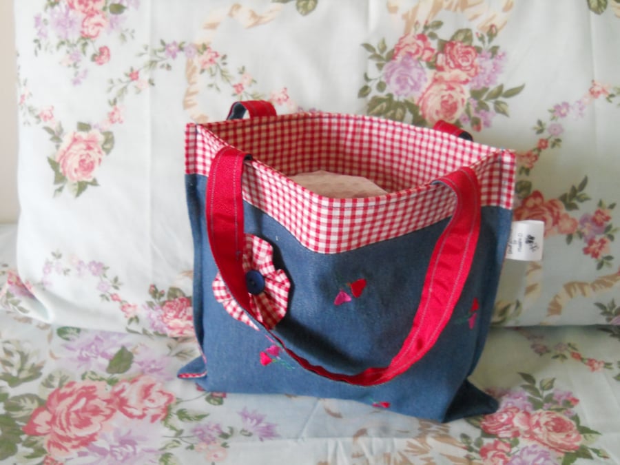 HEARTS ON DENIM GIRLS BAG