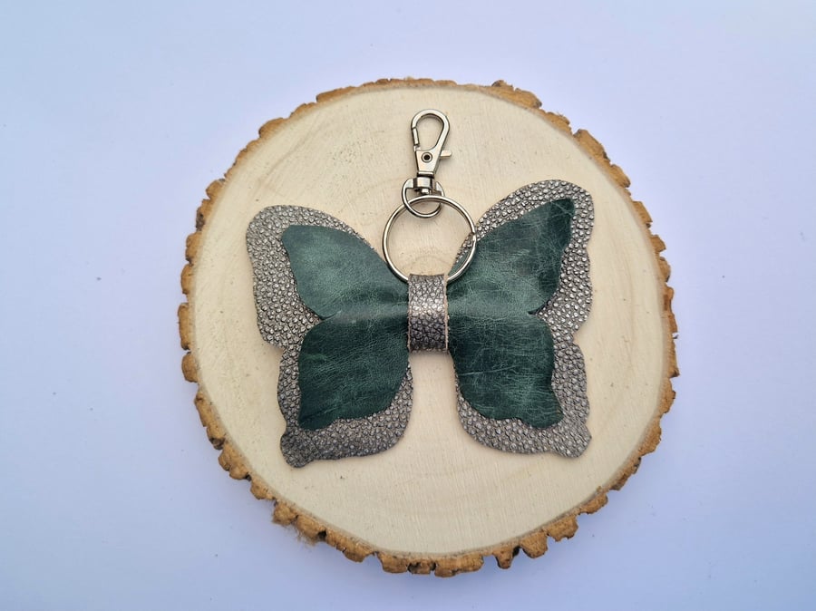 Leather Butterfly Bag Charm