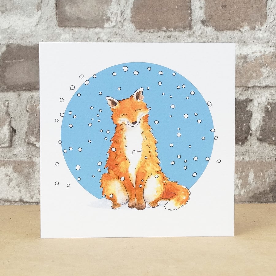 Christmas Card Snow Fox