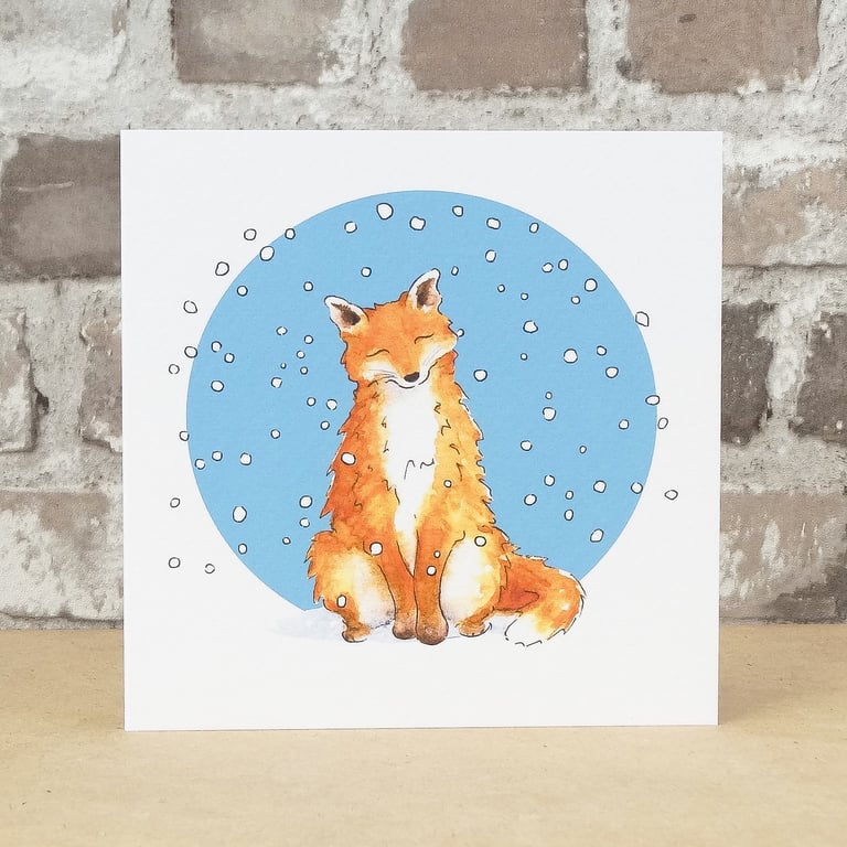 Christmas Card Snow Fox