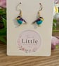 Bird Dangle Earrings, Enamel Bird Charms, Handmade Jewellery - Image 3