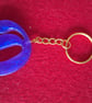 Purple resin  D initial keyring  - Image 2