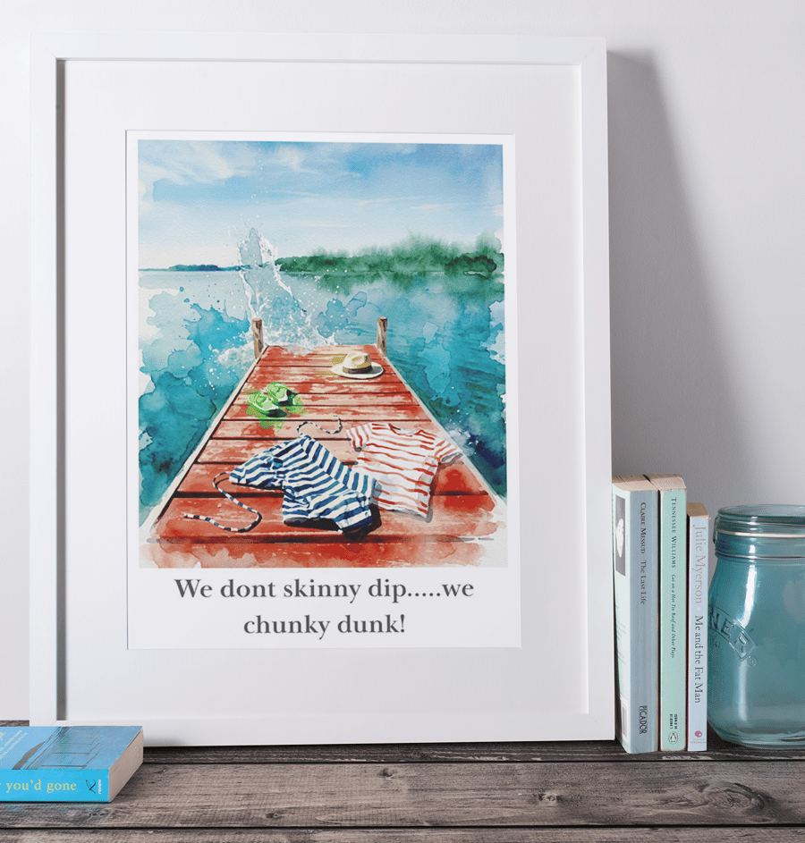 A4 Chunky Dunk Coastal Coloursplash Print – Framed