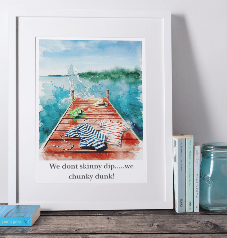 A2 Chunky Dunk Coastal Coloursplash Print – Framed