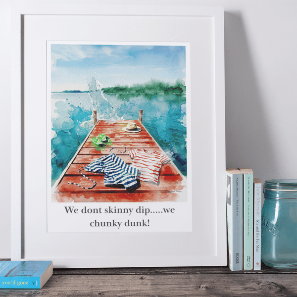 A5 Chunky Dunk Coastal Coloursplash Print – Framed