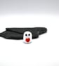 small glass ghost with red heart