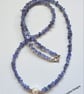 Designer A Grade Tanzanite Nugget & Freshwater Pearl Sterling Silver Necklace - Image 7