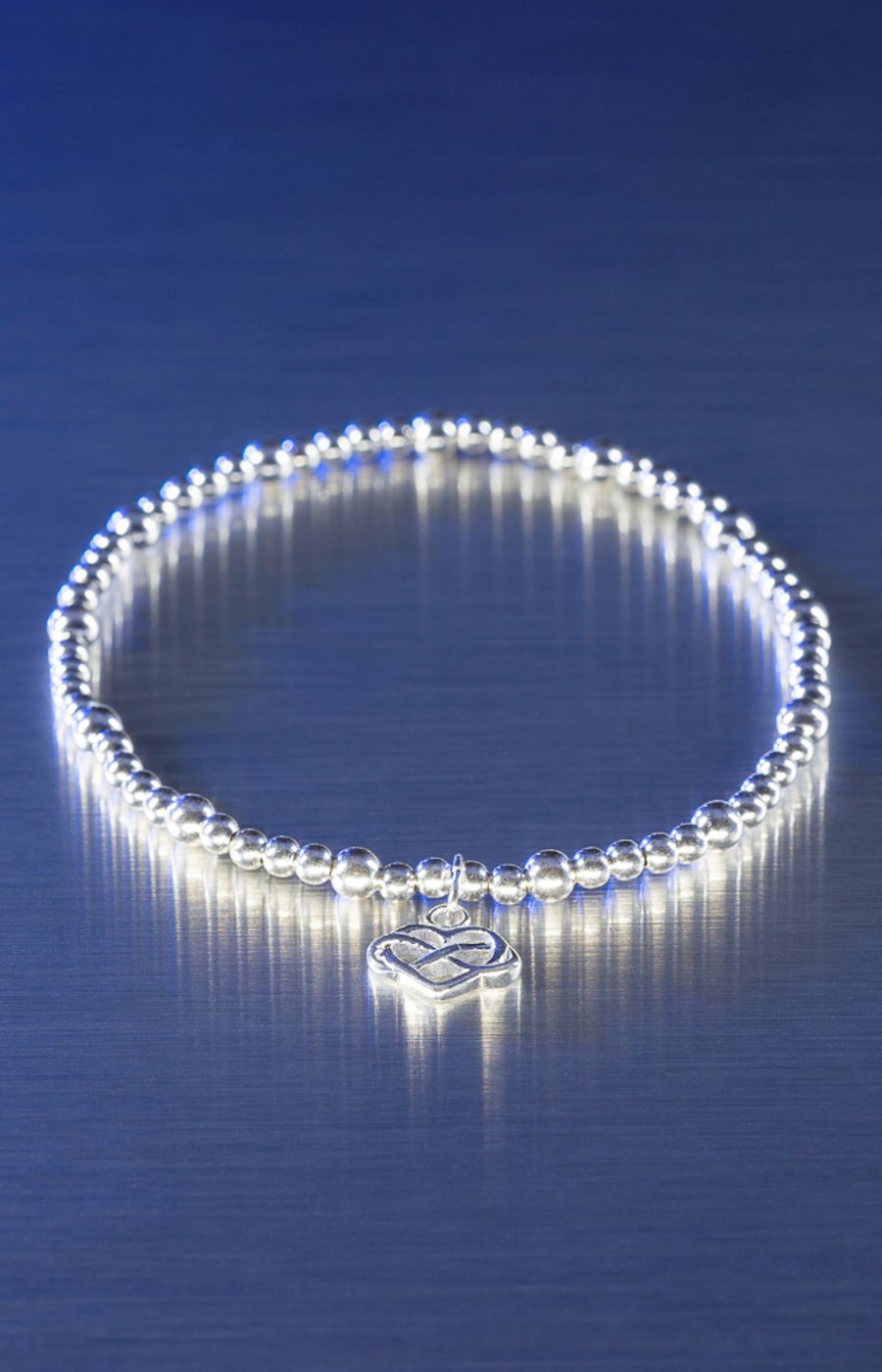 Sterling Silver Infinity Heart Charm Bracelet