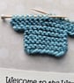 Duck Egg Blue New Baby Card with Small Knitted Jumper Size 5" x 5" - Image 4