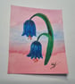 Bluebell ACEO Mini Gouache Painting Art Trading Card