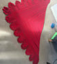Handmade Red Crochet Scarf - Cosy Winter Shawl with Elegant Floral Lace