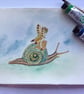 Fairy and Snail original painted card - Image 3