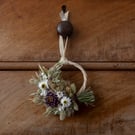 Mini Purple and white dried flower gift wreath