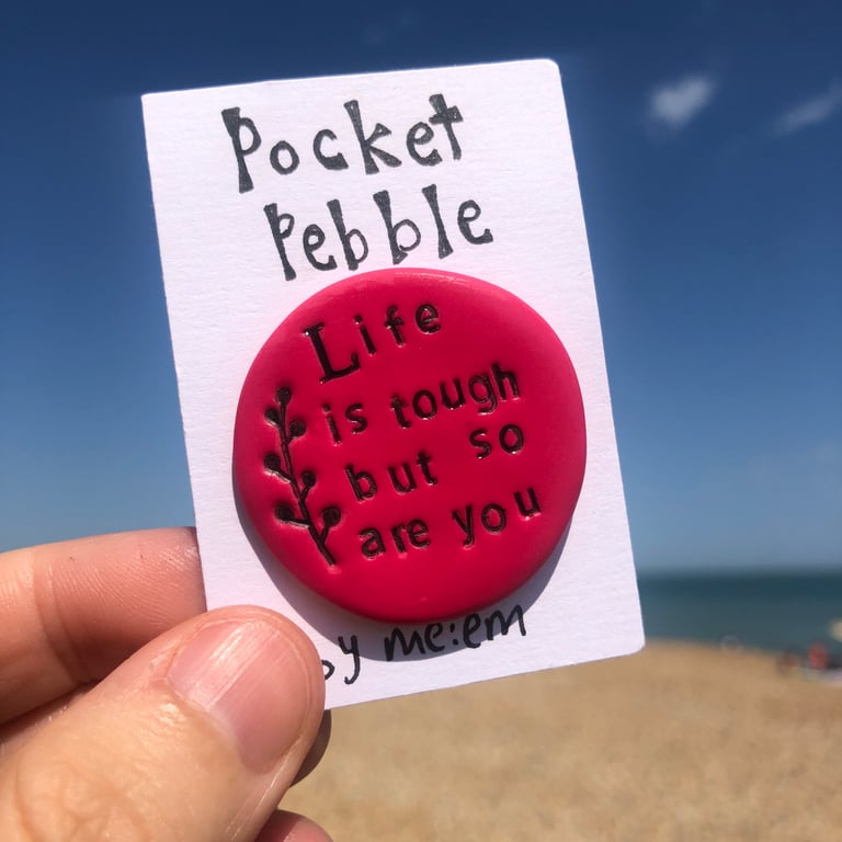 Life is Tough But So Are You Pocket Pebble for Encouragement Gift