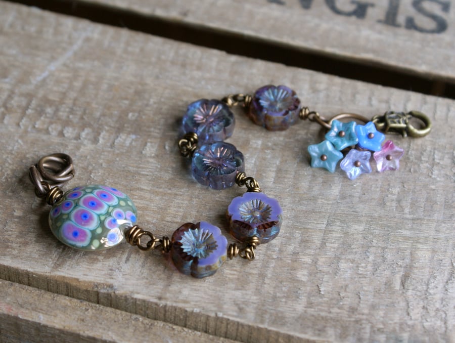 Wire Wrapped Spring Colours Bracelet