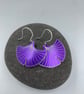 Purple aluminium ginkgo leaf earrings