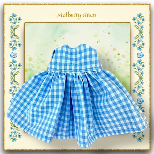 Round Necked Blue Checked School Dress