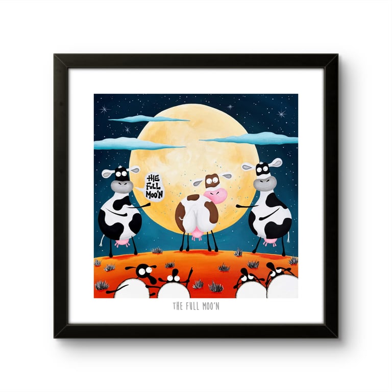 The Full Moo'n - 10" print