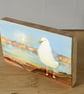 Small original painting of a seagull wood - Image 3