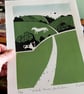 White Horse Yorkshire Limited Edition Linocut Artwork