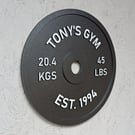 Personalised home gym barbell sign metallic