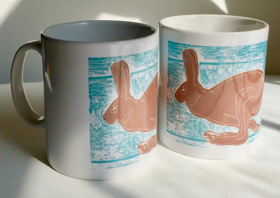 Running Hare Ceramic Mug