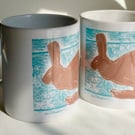 Running Hare Ceramic Mug
