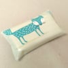 Tissue holder in beige with fox pattern, tissues included, wipe clean