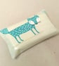 Tissue holder in beige with fox pattern, tissues included, wipe clean