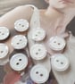 12.5mm 20L matt centre , shiny edge Buttons WHITE - Image 3