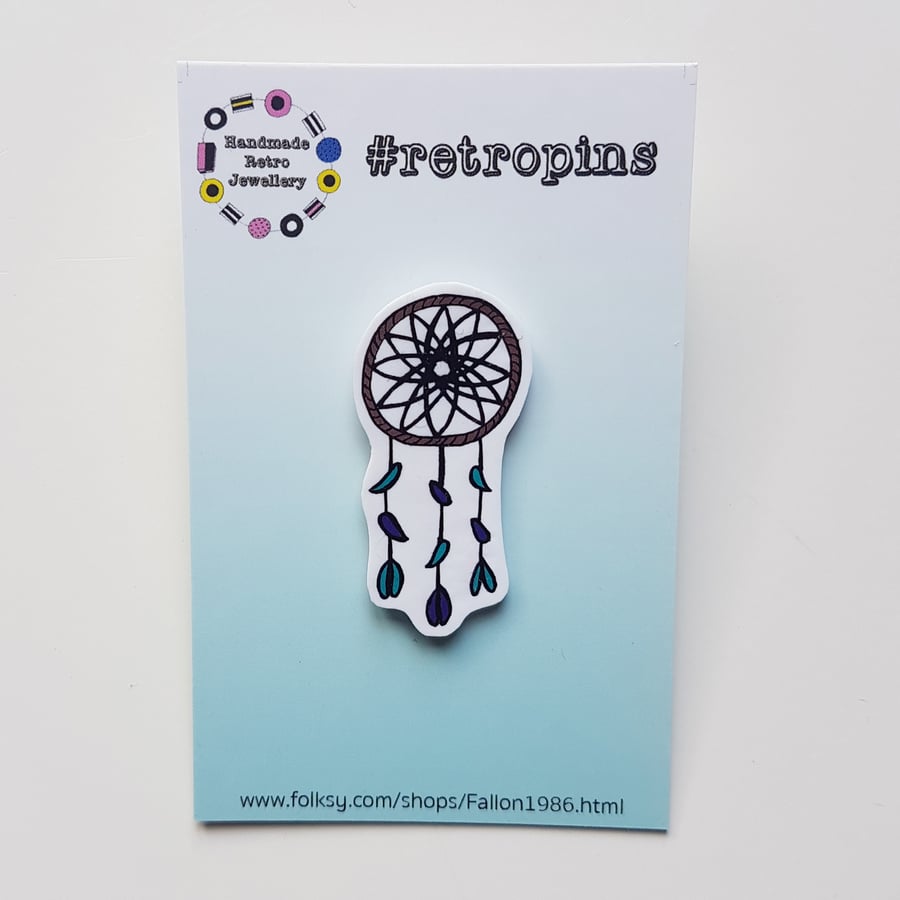 Retropins - Dreamcatcher shrink plastic pin