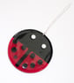 Large Ladybird Garden Hanger in Red & Black Fused Glass - 6167 - Image 2