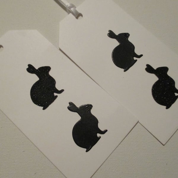 2x Bunny Rabbit Gift Tags ideal for Christmas or birthday presents