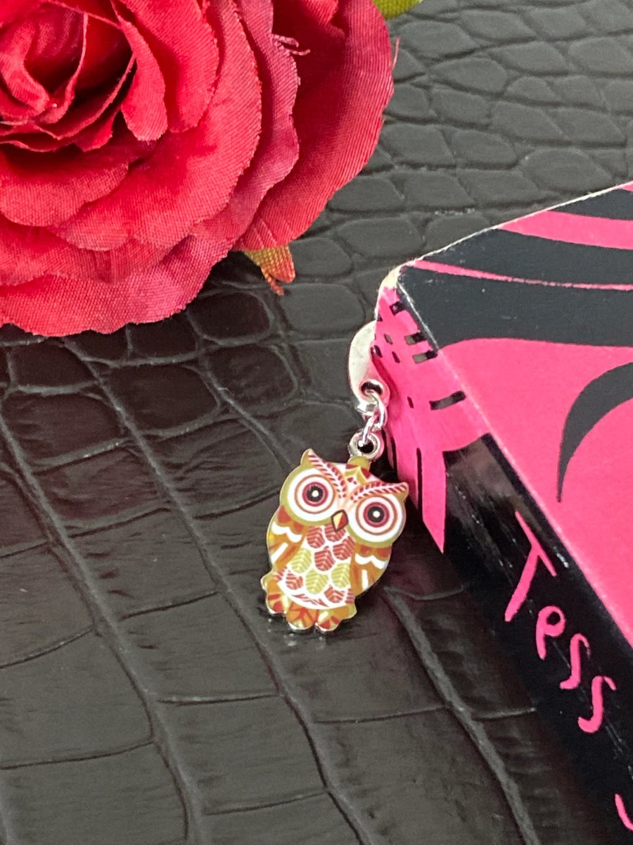 Brown Enamel Owl Bookmark, Book Lover Gift
