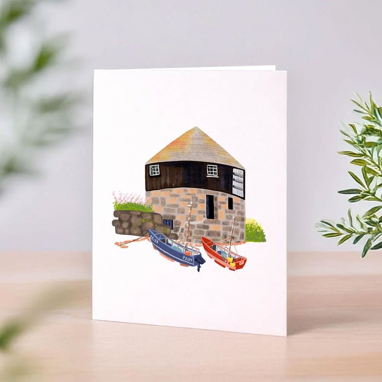 The Roundhouse, Sennen Cove, Cornwall, Greeting Card, Note Card, Thank You Card