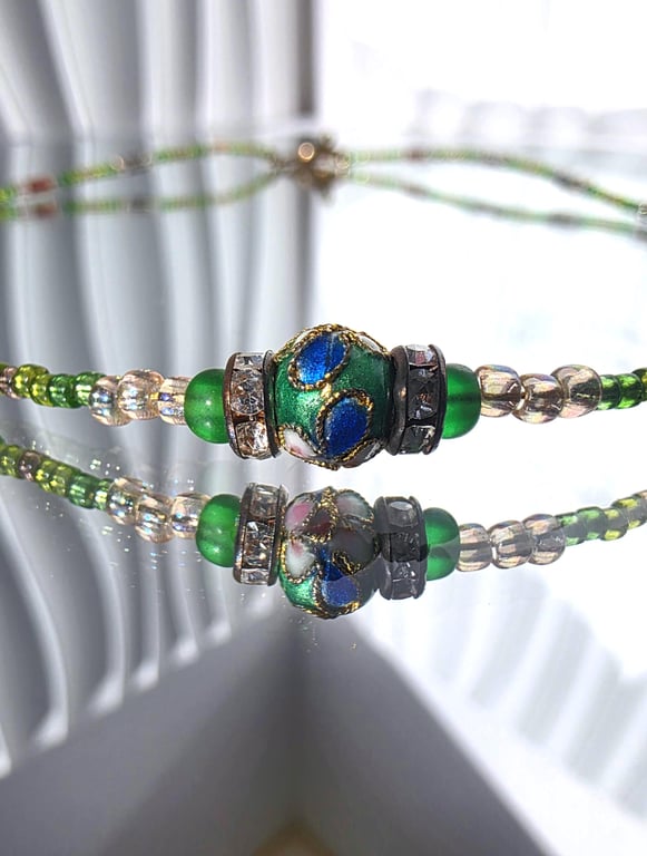 Dainty Beaded Necklace Colourful Jewellery Statement Choker Handmade UK