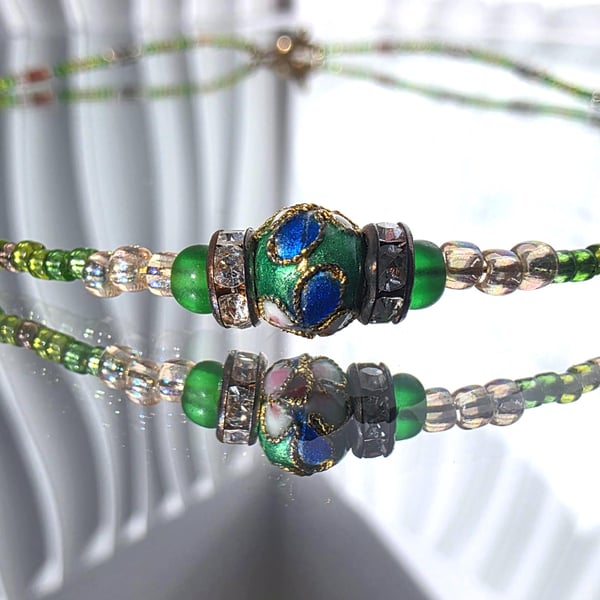 Dainty Beaded Necklace Colourful Jewellery Statement Choker Handmade UK