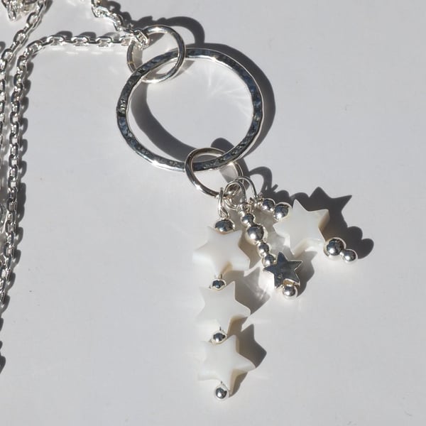 Wish upon a Star - mother of pearl & sterling silver pendant necklace