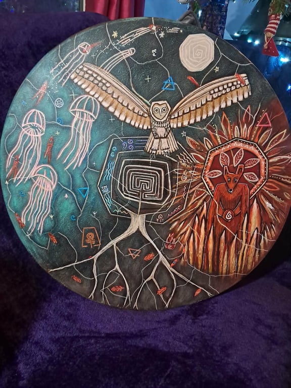 Shamanic Medicine Drum, the wheel, the elements and the great mystery.